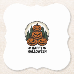 Oude Pompoen Halloween Jack O Lantern Bos Shirt Kartonnen Onderzetters