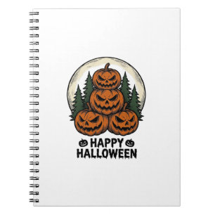 Oude Pompoen Halloween Jack O Lantern Bos Shirt Notitieboek