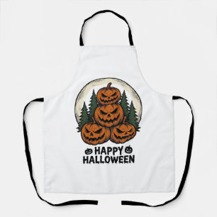 Oude Pompoen Halloween Jack O Lantern Bos Shirt Schort