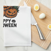 Oude Pompoen Halloween Jack O Lantern Bos Shirt Theedoek (Quarter Fold)