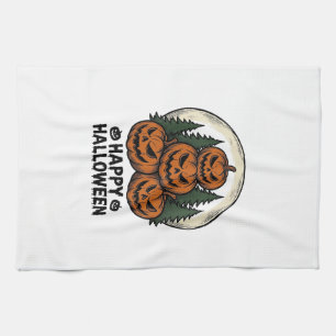 Oude Pompoen Halloween Jack O Lantern Bos Shirt Theedoek