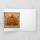 Oude pompoen Halloween-werpkussen Kaart (Binnen)