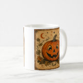 Oude pompoen Halloween-werpkussen Koffiemok (Voorkant rechts)