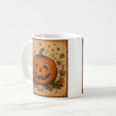 Oude pompoen Halloween-werpkussen Koffiemok (Voorkant links)