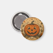 Oude pompoen Halloween-werpkussen Magneet (Voorkant / Achterkant)