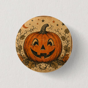 Oude pompoen Halloween-werpkussen Ronde Button 3,2 Cm