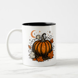 Oude Pompoen Koffiemok | Gezellige Halloween Herfs Tweekleurige Koffiemok