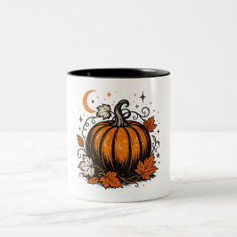 Oude Pompoen Koffiemok | Gezellige Halloween Herfs Tweekleurige Koffiemok
