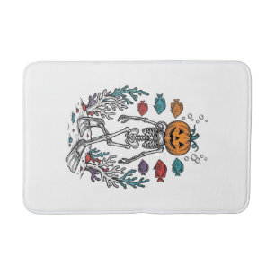 Oude Pompoen Skelet Duiker Halloween Vis Desi Badmat