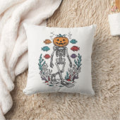Oude Pompoen Skelet Duiker Halloween Vis Desi Kussen (Deken)