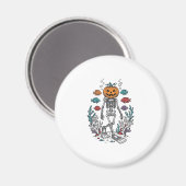Oude Pompoen Skelet Duiker Halloween Vis Desi Magneet (Voorkant / Achterkant)