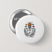 Oude Pompoen Skelet Duiker Halloween Vis Desi Ronde Button 5,7 Cm (Voorkant /achterkant)