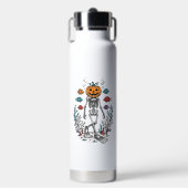 Oude Pompoen Skelet Duiker Halloween Vis Desi Waterfles (Voorkant)