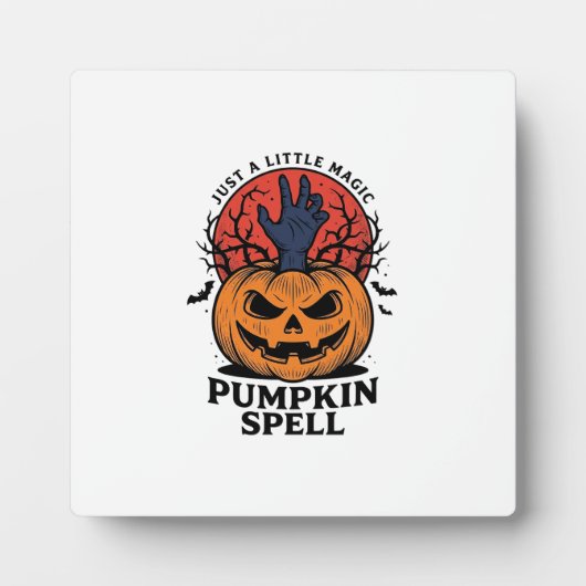 Oude Pompoen Spreuk Halloween Heks Hand Kunst_1 Fotoplaat (Voorkant)