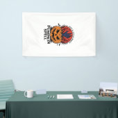 Oude Pompoen Spreuk Halloween Heks Hand Kunst_1 Spandoek (Beurs)