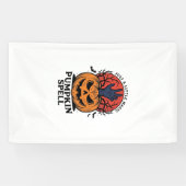 Oude Pompoen Spreuk Halloween Heks Hand Kunst_1 Spandoek (Horizontaal)