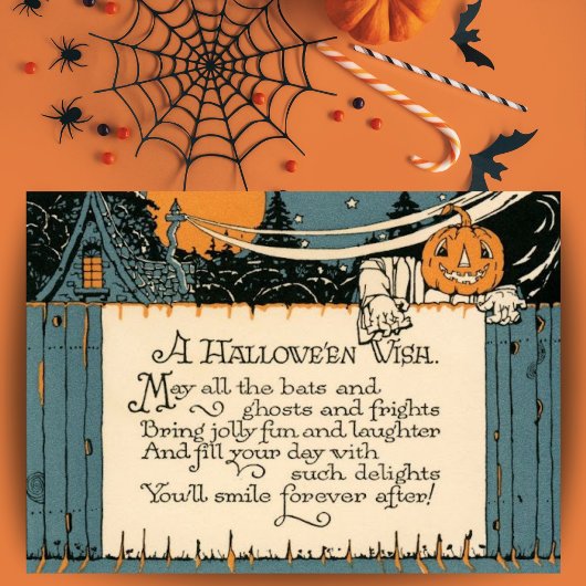 Oude Pompoengeest Halloween Wensen Custom Feestdagen Kaart