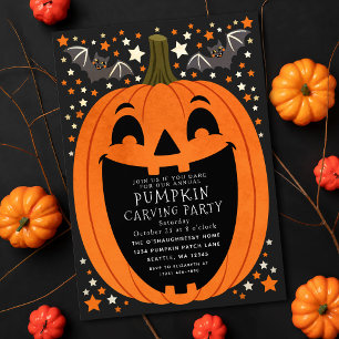 Oude Pompoensnijfeest Halloween Kaart