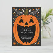 Oude Pompoensnijfeest Halloween Kaart (Staand voorkant)