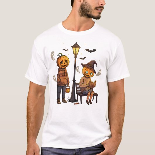 Oude Pompoentweeling: Spectraalbats & Glow-boek T-shirt (Voorkant)
