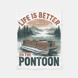 Oude Ponton Kapitein Pontonboot Vakantie Zomer Fleece Deken