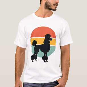 Oude Poodle Zonsondergang Retro Honden Silhouet Ci T-shirt