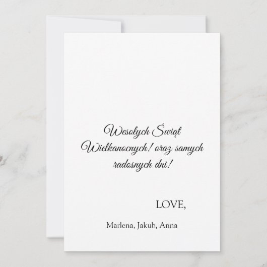 Oude Poolse Paashaas Eieren Kaart (Achterkant)