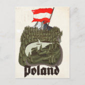 Oude Poolse Reisposter Aankondigingskaart (Voorkant)