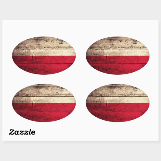 Oude Poolse vlag Ovale Sticker (Vel)