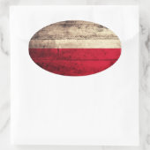 Oude Poolse vlag Ovale Sticker (Tas)