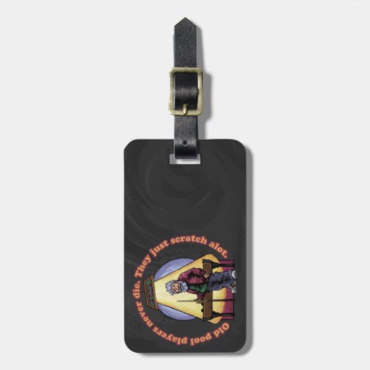 Oude poolspelers bagagelabel (Voorkant verticaal)