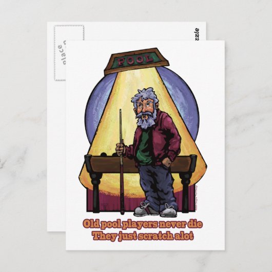 Oude poolspelers briefkaart (Voorkant / Achterkant)