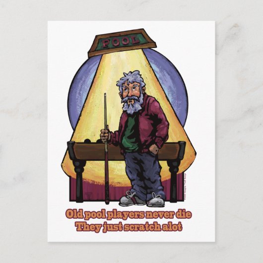 Oude poolspelers briefkaart (Voorkant)