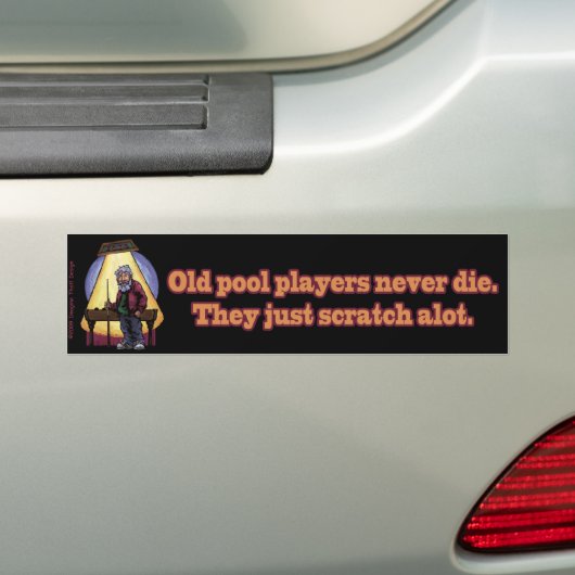 Oude poolspelers bumpersticker (Op auto)