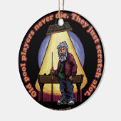 Oude poolspelers keramisch ornament (Links)