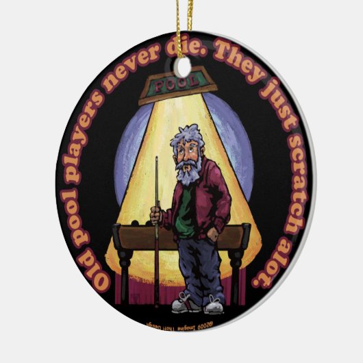 Oude poolspelers keramisch ornament (Links)