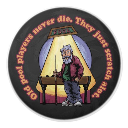 Oude poolspelers keramische knop (Voorkant)