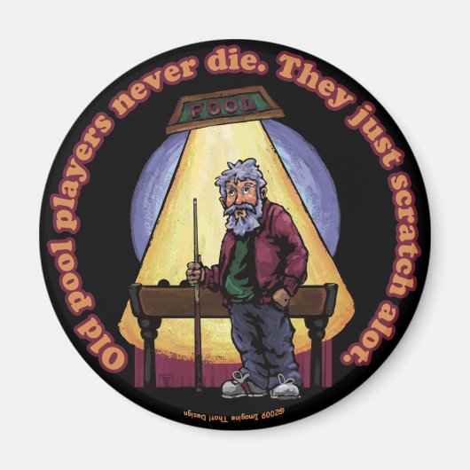 Oude poolspelers magneet (Voorkant)