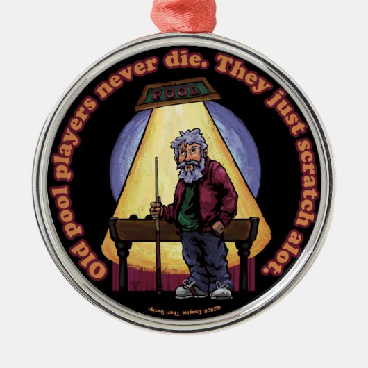 Oude poolspelers metalen ornament (Voorkant)