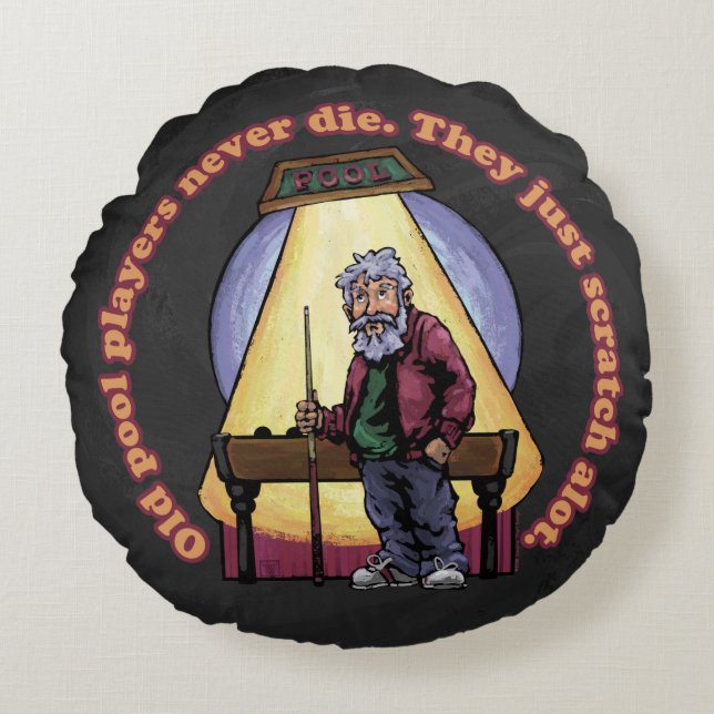 Oude poolspelers rond kussen (Voorkant)