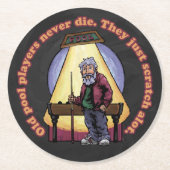 Oude poolspelers ronde kartonnen onderzetter (Voorkant)