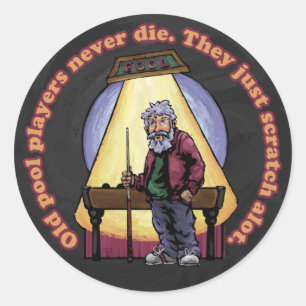 Oude poolspelers ronde sticker