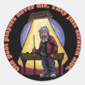 Oude poolspelers ronde sticker (Voorkant)