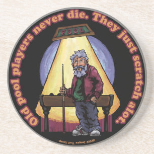 Oude poolspelers zandsteen onderzetter