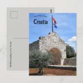 Oude Poort en Vlag in Nin Kroatië Briefkaart (Voorkant / Achterkant)