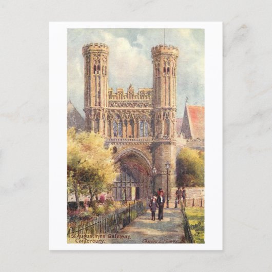 Oude poort van St. Augustine, Canterbury Briefkaart (Voorkant)