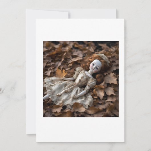 oude pop in het Halloween bos Kaart (Voorkant)