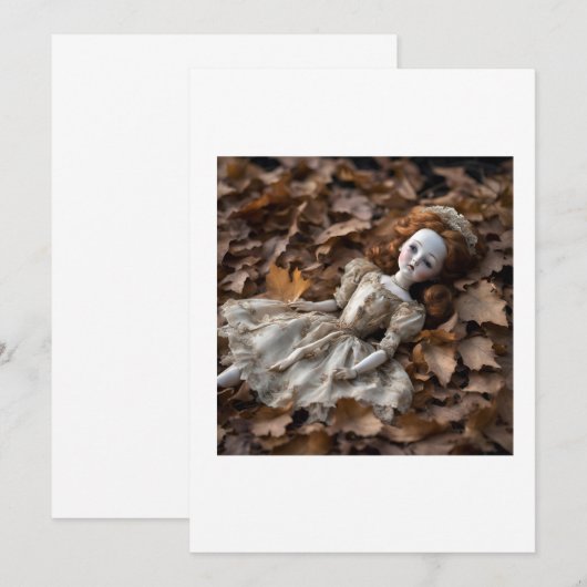 oude pop in het Halloween bos Kaart (Voorkant / Achterkant)