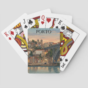 Oude Porto Portugal Stad Illustratie Reizen Pokerkaarten