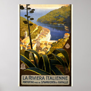 Oude Portofino Riviera Italië Reisposter Poster